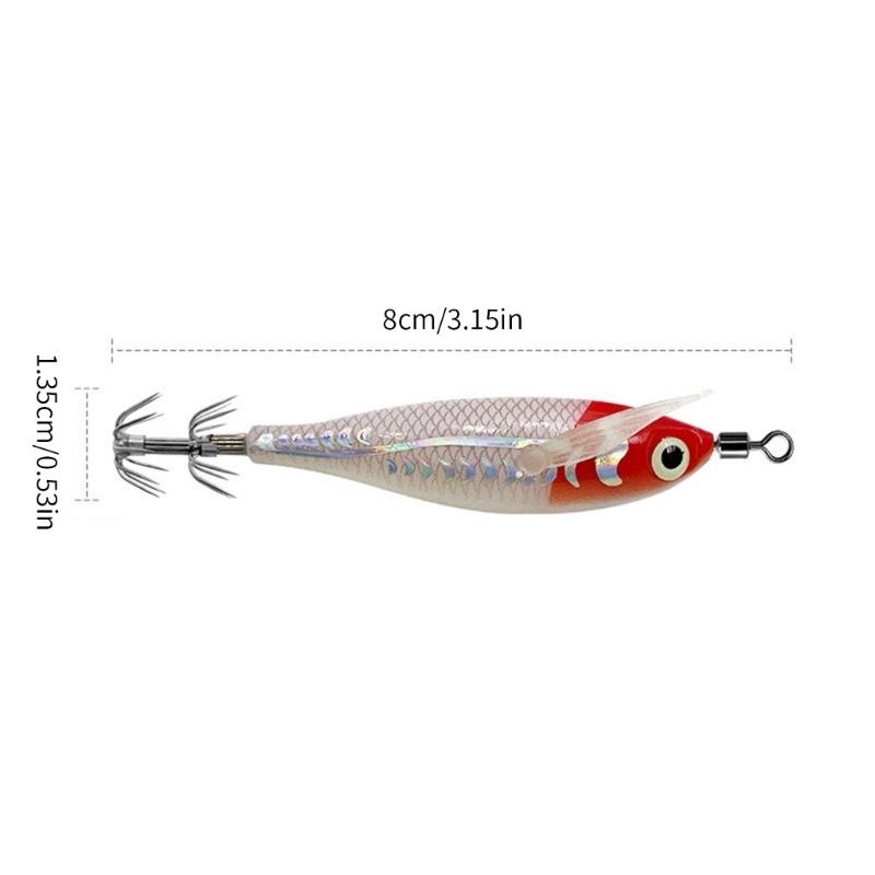 8cm Squid Cuttlefish Sleeve Hook Jig Lures Artificial Shrimp Baits Cuttlefish Sleeve Squid Jig Baits Easy to Use