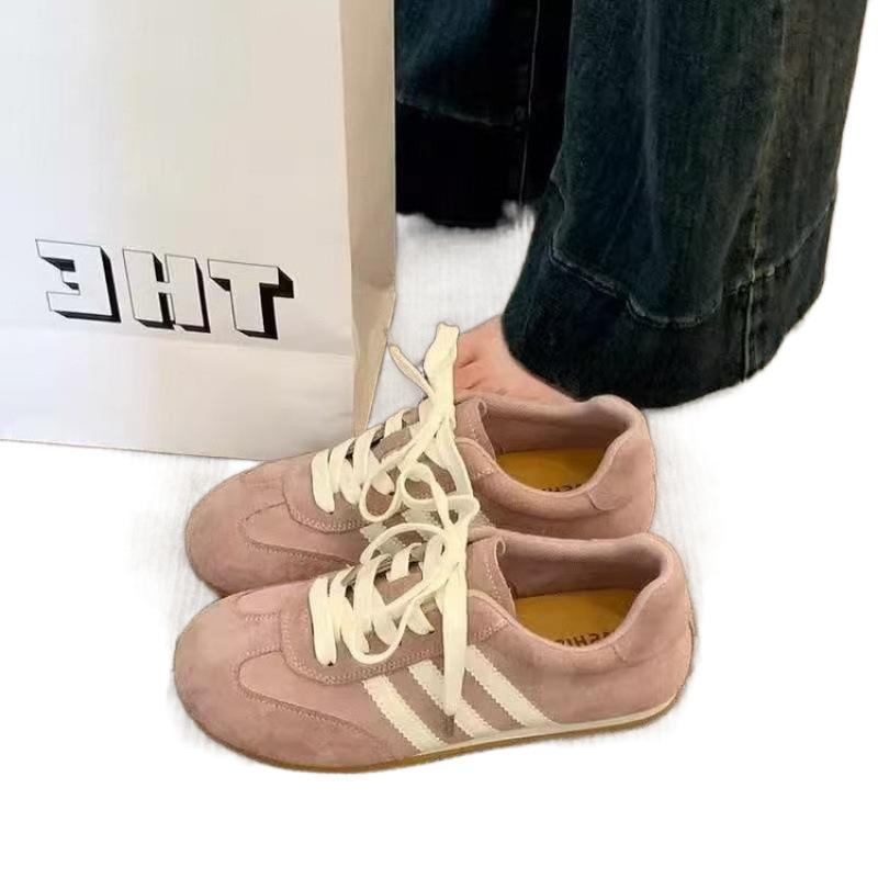 Retro Anti-velvet German Training Dopamine Sneakers Lace-up Low-top 2025 Spring Women's Casual Breathable and Comfortable Explosion