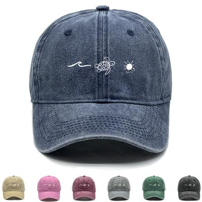 Wellen Schildkröte Sonne Druck Unisex Snapback Baseballkappe Sportkappe Ganzjahres Verstellbar Baseballkappe Perfekt für Streetwear
