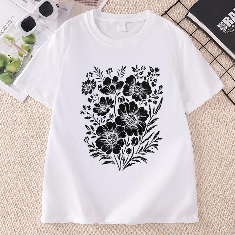 Vintage Pressed Flowers Tshirt Unisex Floral Tshirt Wildflowers T Shirts Boho Gardener Tshirt Unisex Ladies Clothing