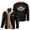 Hot Sale Eagle Skull Ha Lei Locomotive Autumn and Winter Fleece European Size Cotton Jacket Sports Jacket Men's Jacket