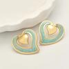 Contemporary Irregular Drip Oil Heart Earrings