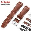 17mm Leather Watch Strap for Swatch Replacement Metal Pin Buckle Wrist Band Waterproof Sport Watch Bands Cowhide Belt Accessory