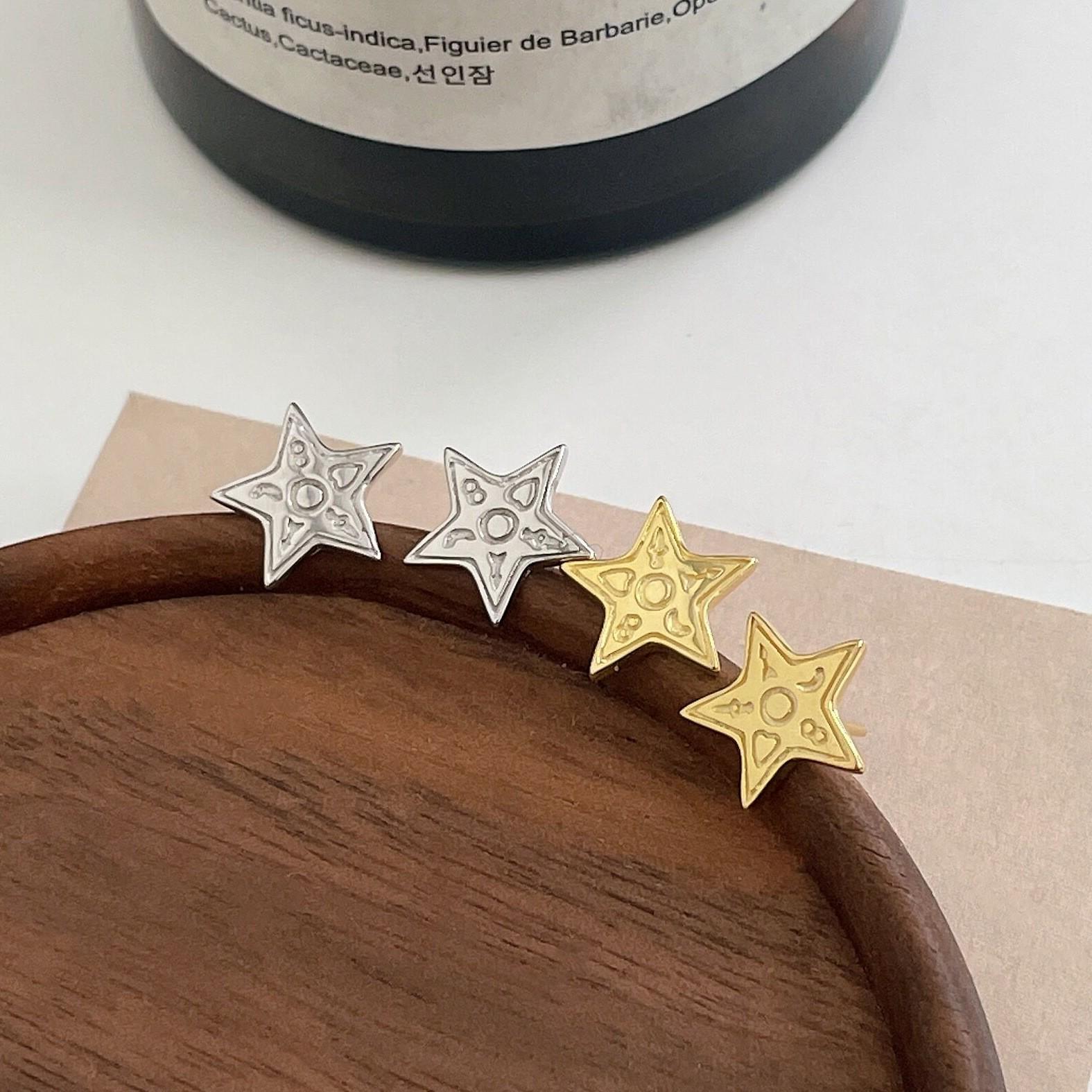 

Серьги-пусеты из стерлингового серебра S925 в корейском стиле - Трендовые, Роскошные, Высококлассные, Легкие серьги-звездочки для женщин (Весна лето) Electric Yellow - Nano Anti-Oxidation Protection