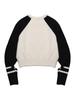 20TH HOLE Raglan Color Block Round Semi-Crop Knit Women [Ivory]