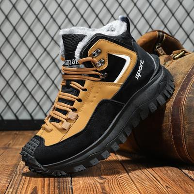 Fashion Men Snow Boots Fashion High-top Cotton Shoes Plush Warm Winter Boots for Men Non-slip Platform Boot Outdoor Safety Shoes Sneaker