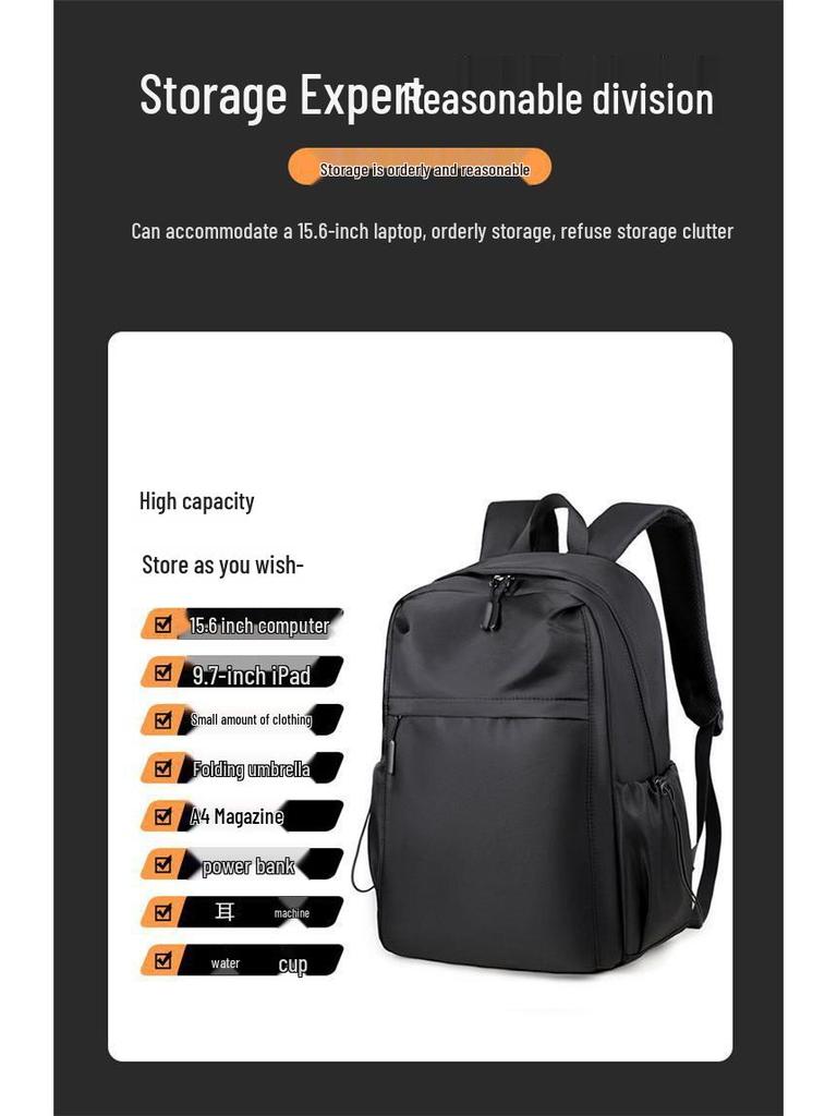 Men's Waterproof Travel Backpack - Large Capacity Casual & Business Laptop Bag for College Students