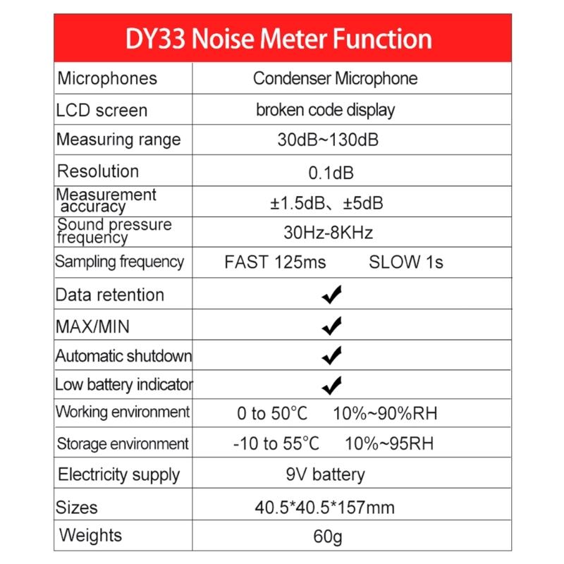 Multifunction Sound Leveling Meter Sensitive Decibel Meter Noise Meter for Recording & Analyzing Noise in Various Setting