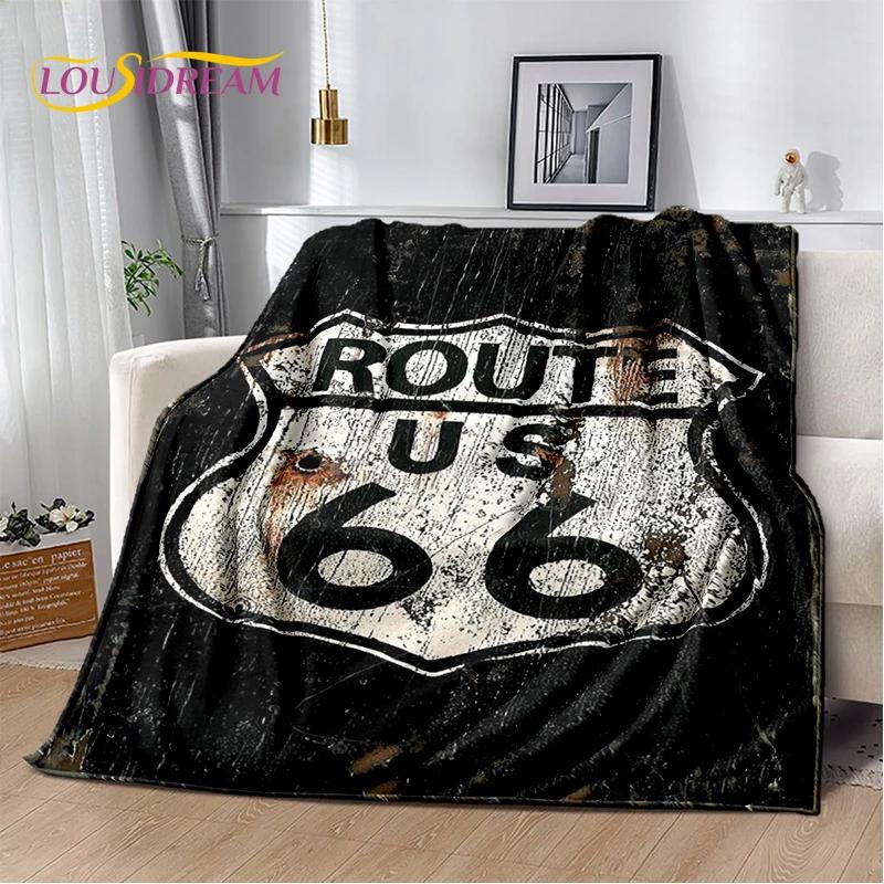 Retro Amerika Historische Route 66,Mother Road,mãe Estrada Deken,Zachte Worpdeken voor Thuis Slaapkamer Bed Sofa Picknick Kind Cadeau