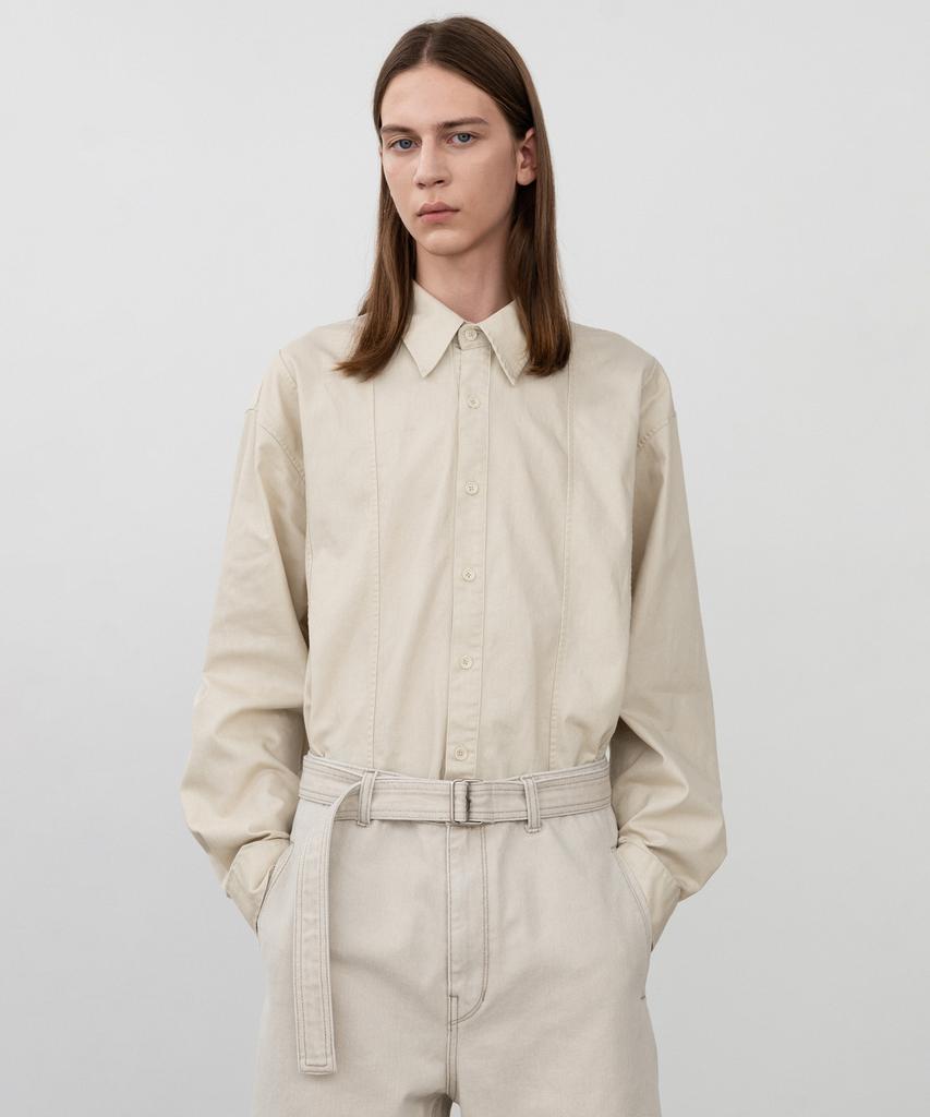 INSILENCE Washed Cotton Shirt Sand Beige