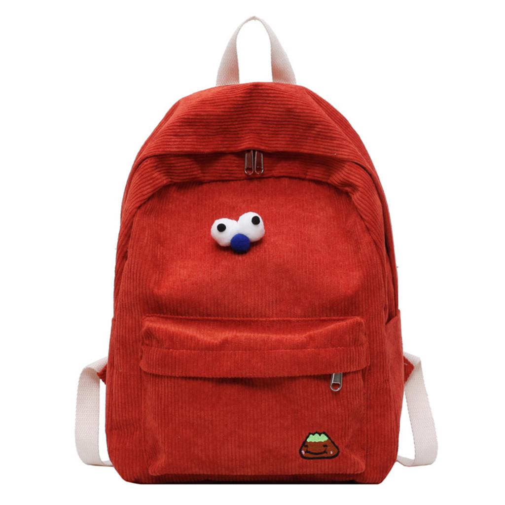 Women Casual Backpack College Wind Large-capacity Corduroy Travel Bag Student School Bag Female High Student Bookbag