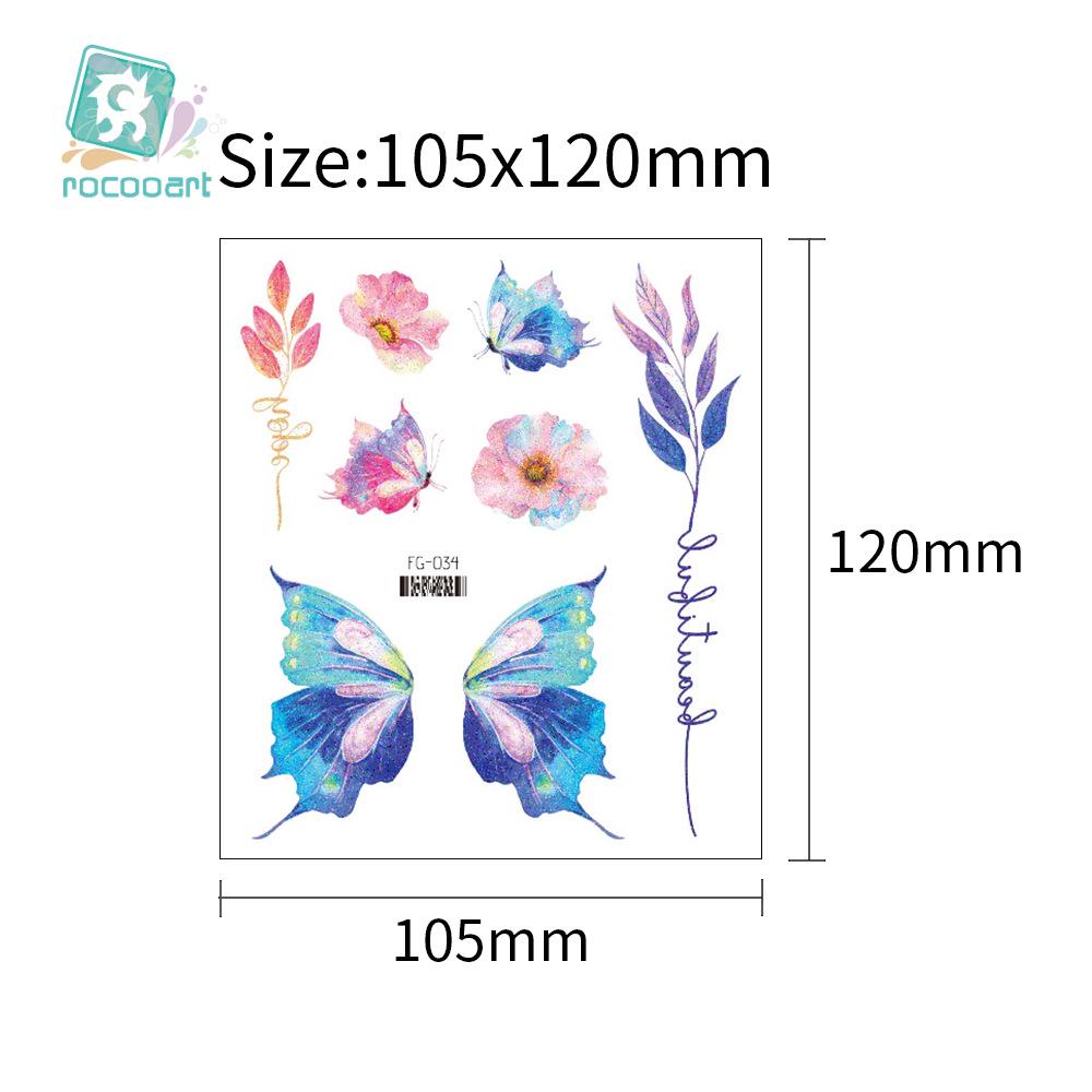Ruikalong Waterproof Long-Lasting Glitter Butterfly Tattoo Sticker for Children's Makeup