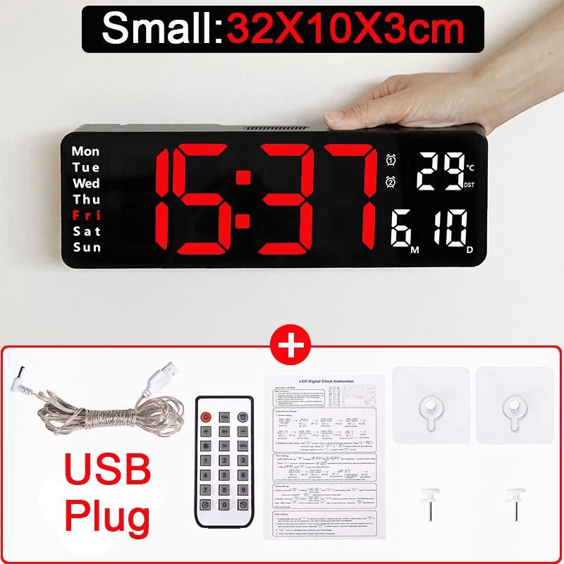 Ceas Digital de Perete Afișaj Mare LED Ceas Digital Cu Telecomandă Dimmer Automat de Luminozitate Ceas Mare Cu Temperatură
