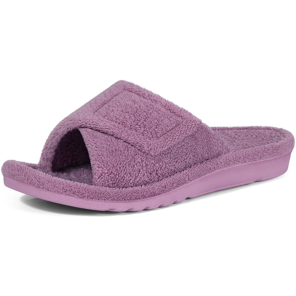 Fashion Crestar Women' Slippers Winter Fashion Open Toe Fluffy Solid Color House Slippers New Indoor and Outdoor Antiskid Cotton Shoes