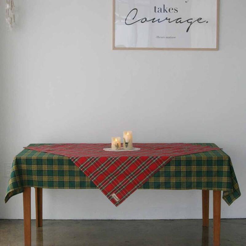 Vintage Check Tablecloth - Green 100x130 green