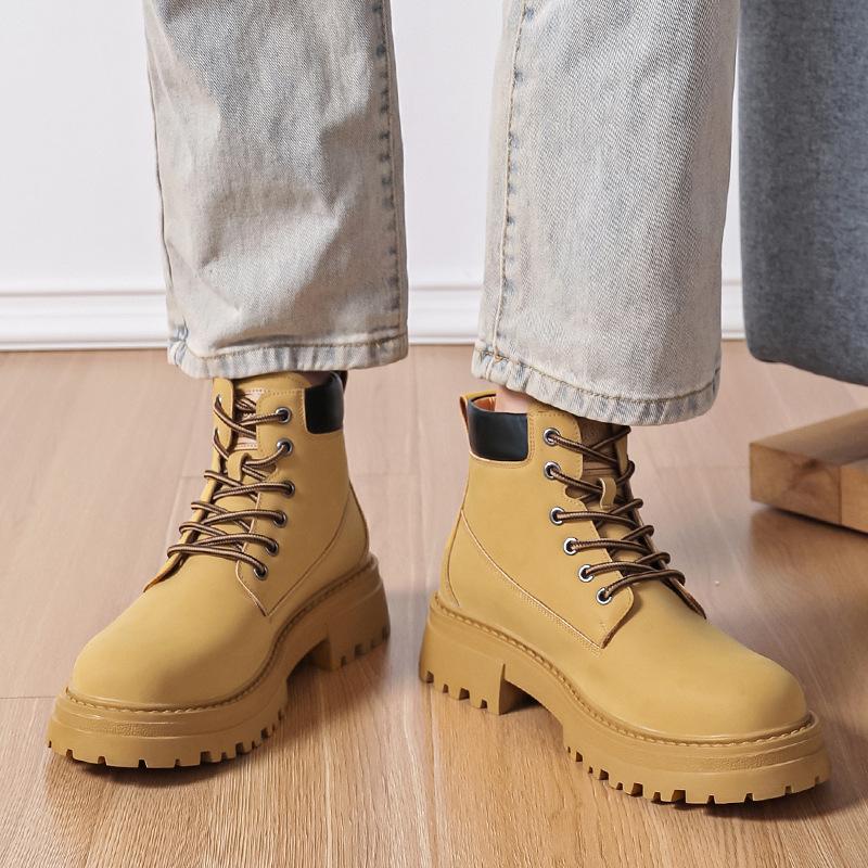 Martin Boots 2025 Autumn and Winter Trendy Men's Casual British Style Rhubarb Boots Velvet Thermal Tooling Boots 2025