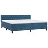 Lit avec sommier et matelas - Maison Exclusive - Velours bleu foncé - 200x200cm - Tête de lit réglable