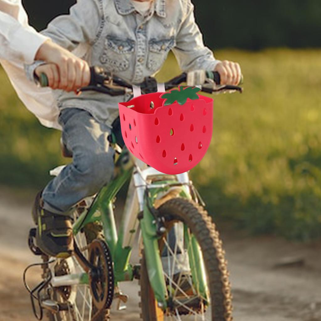 Front Handlebar Basket Waterproof Childrens Bicycles Basket Plastic Tricycle Basket for School Outdoor Cycling