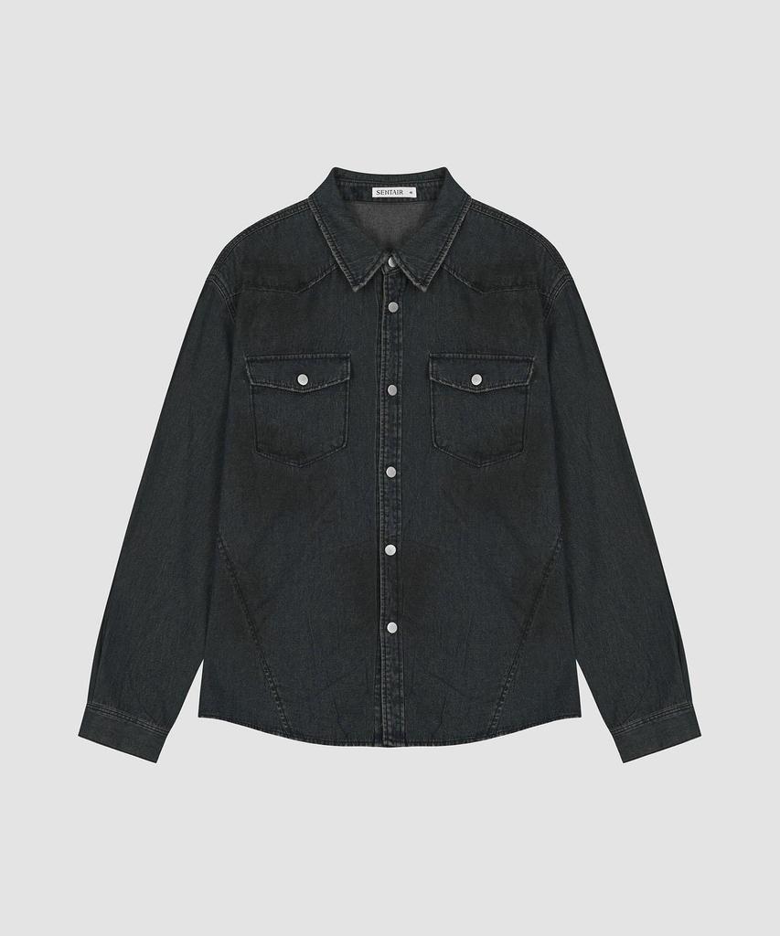 SENTAIR Oil Vintage Western Denim Shirt_D1