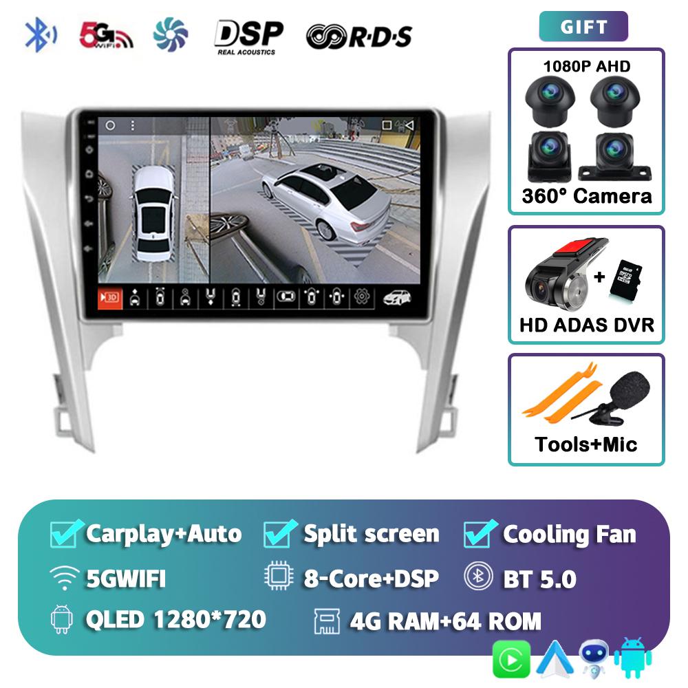 Android 14 Carplay Auto For Toyota Camry 7 XV 50 55 2011-2014 Car Radio Multimedia Video Player Navigation Stereo GPS No 2din 4G