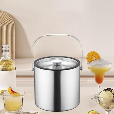 Seau à glace à double paroi pour bière, boissons, salade, bouteille, récipient de refroidissement