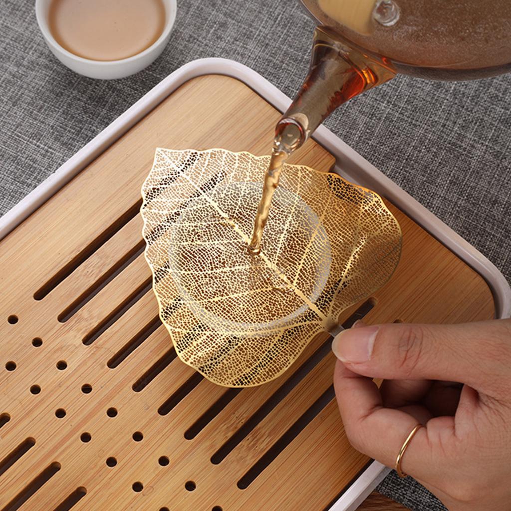 304 Stainless Steels Teas Infuser Bodhi Leaf Shape Fine Mesh Strainer Filter Tool for Teas Lover and Office Professional