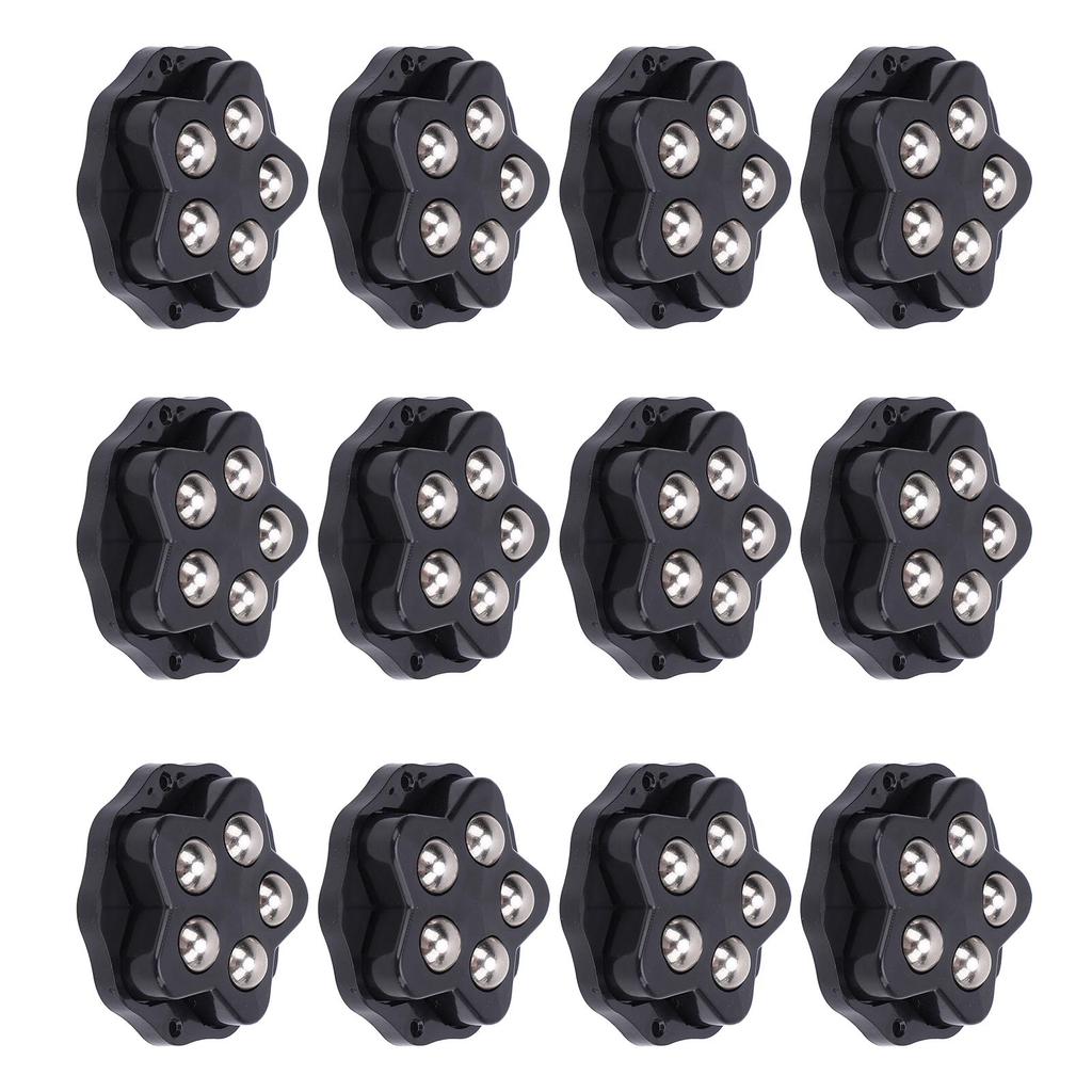 12PCS Self Adhesive Caster Wheels with Brake Pads 360 Degree Rotation Heavy Duty Furniture Casters