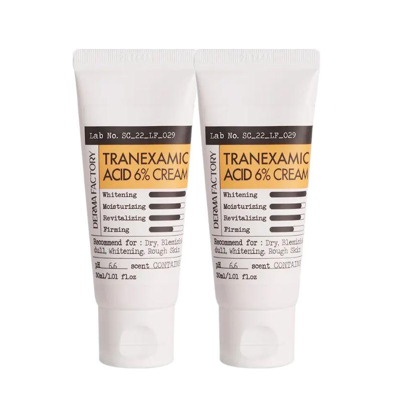 DERMA FACTORY Tranexamic Acid 6% Cream Set 30ml x2 – Dark Spot Correcting & Brightening Care
