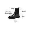 Fashion NEW Autumn Women Boots Split Leather Shoes for Women Round Toe Chunky Heel Shoes Slip-on Chelsea Boots Casual Weave Ankle Boots