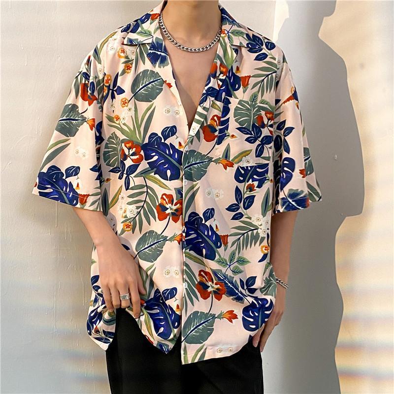 2026 Large Retro Cuban Collar Men's Ice Silk Short Sleeve Shirt