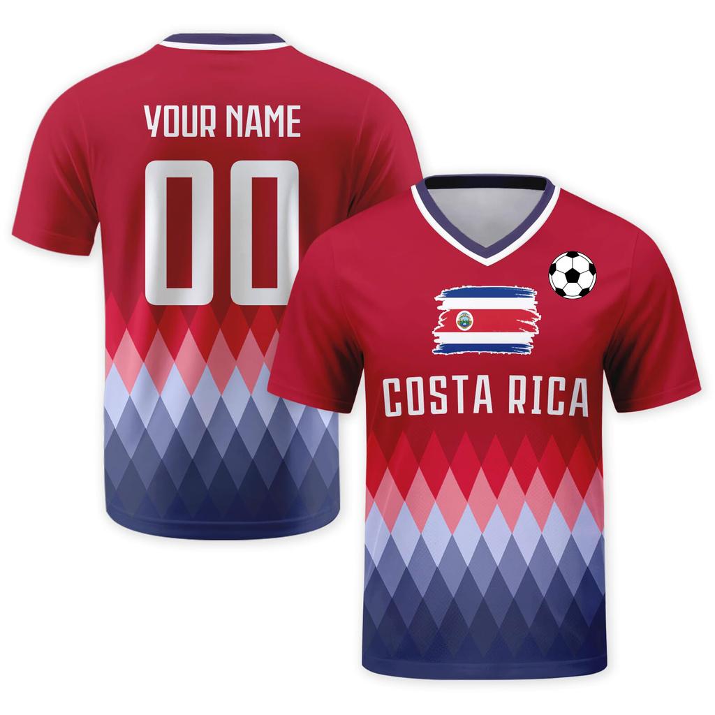 Customizable DIY Soccer Jersey Shirt with V Neck Short Sleeves Breathable Material Czech Print for Sports Teams