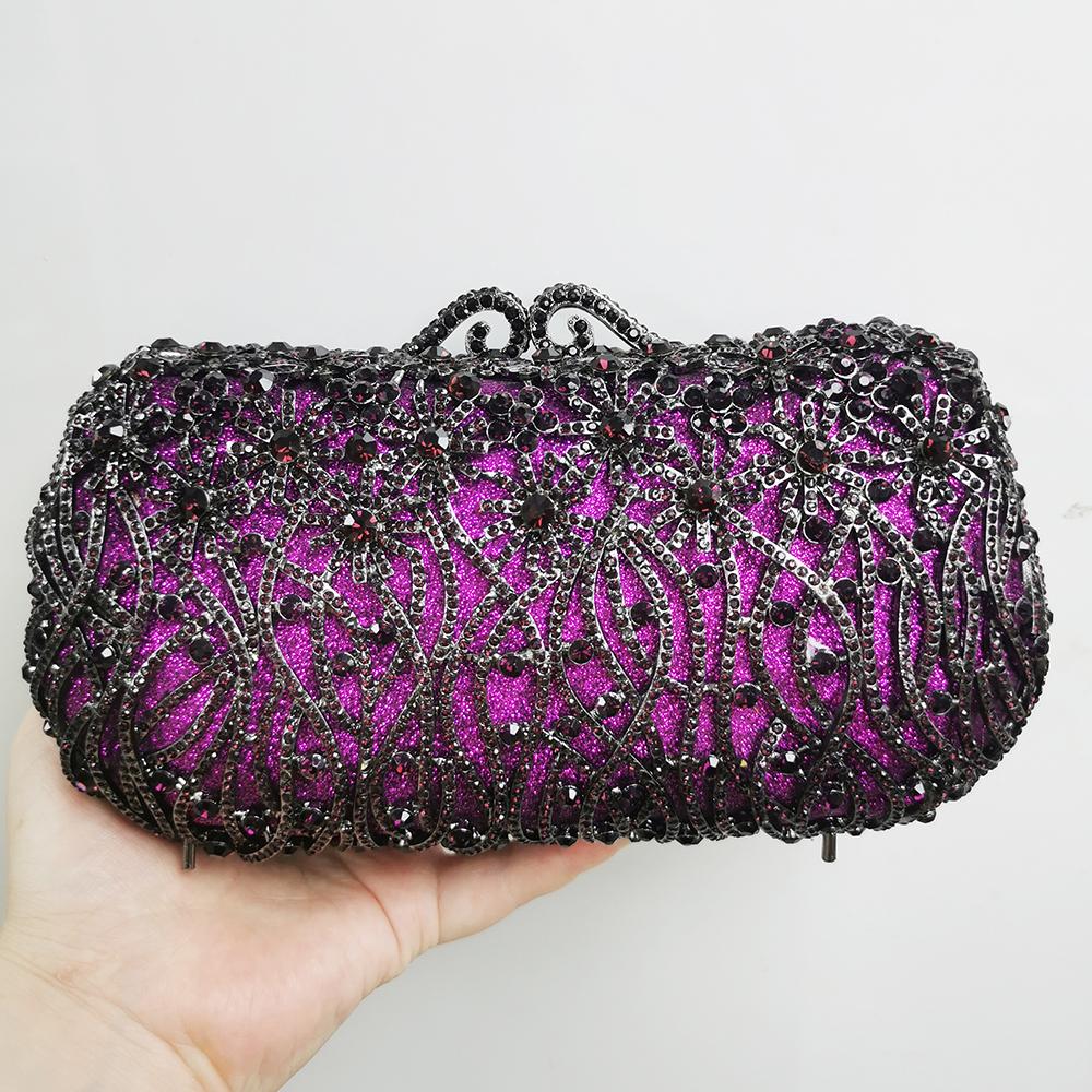 Women Rhinestone Evening Bag Green/Blue/Pink/Red Crystal Wedding Purses Bridal Prom Clutches Diamond Party Formal Handbags