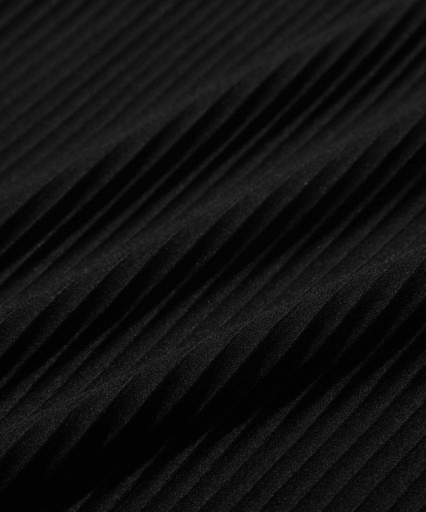 Dimiteulibeullaeg [Estate] Pantaloni larghi a pieghe singole Asi_Nero