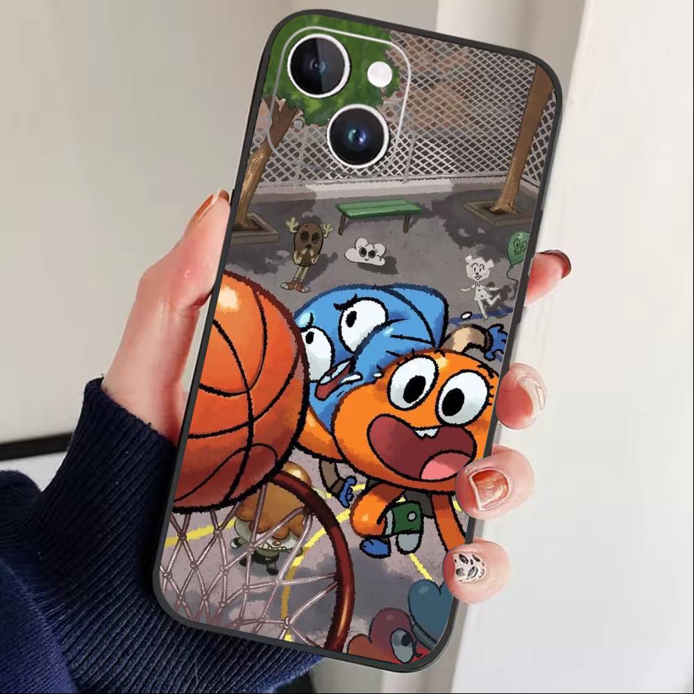 J-Gumball and Darwin Phone Case For iPhone 16,15,14,13,12,17,Pro Max,Plus Silicone Black Case