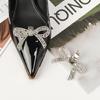 Fashionable Bowknot Shoe Accessory with Rhinestone Charm for Jewelry Enthusiasts