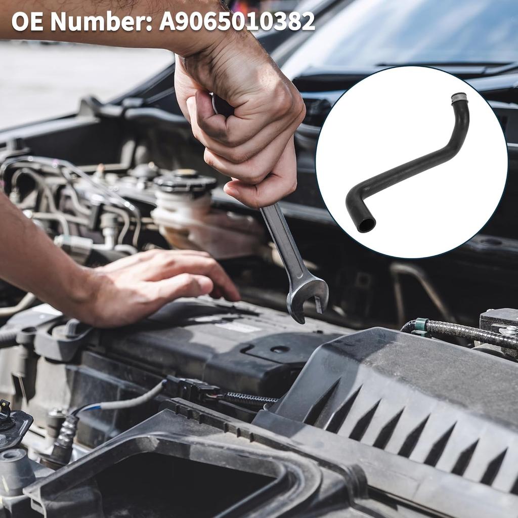 Radiator Hose for Mercedes-Benz Sprinter 3-T 3.5-T 5-T 906 2006-2019 Good Sealing No.A9065010382 Upper Coolant Water Hose Black 1 Pc