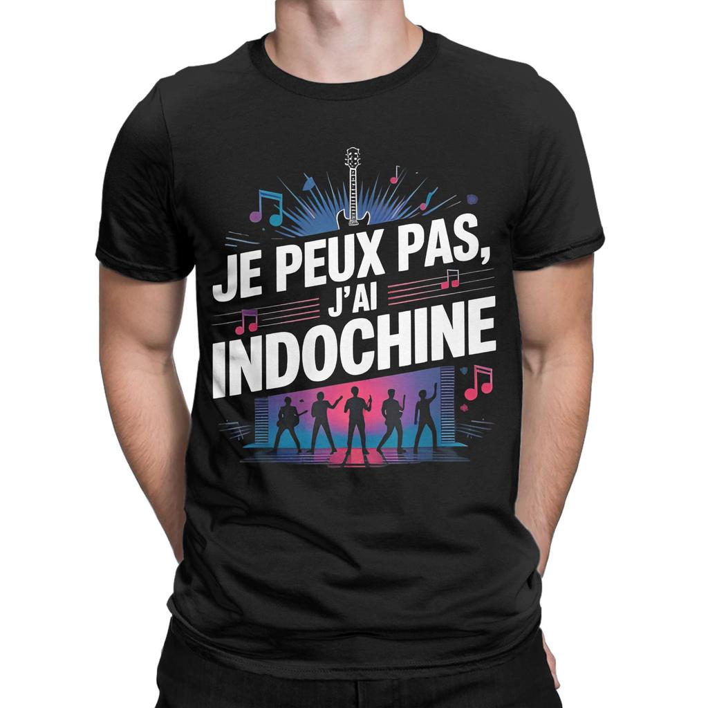 Novelty Indochine Arena Tour 2025 Fan T-Shirts Men Crewneck Cotton T Shirts Pop Rock Short Sleeve Tee Shirt Unique Clothes