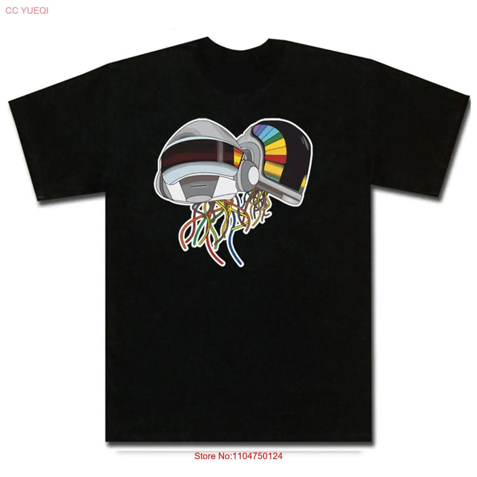 

Daft punk T Shirt vintage Washed Versatile designer clothes graphic fashion Stylish homme Top For Everyday Wear Stretched S разноцветный