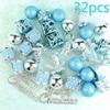 32 Pcs/set Lake Blue Christmas Lotto Pack Pendant Christmas Tree Ornaments Christmas Pendant