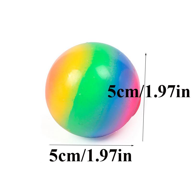 Creative Soft Rainbow Ball Squishy Toys Anti Stress Decompression Sensory Squeeze Fidget Toy For Adults Kids Classroom Prizes