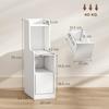 Set of 2 Bedside Tables with Charging Station, Modern Nightstands with Drawer, Open Shelves, White