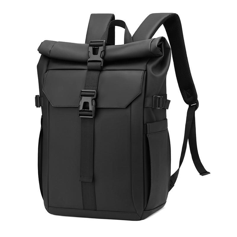 Casual Travel Backpack With Roll Top Closure For Commuting And Outdoor Use