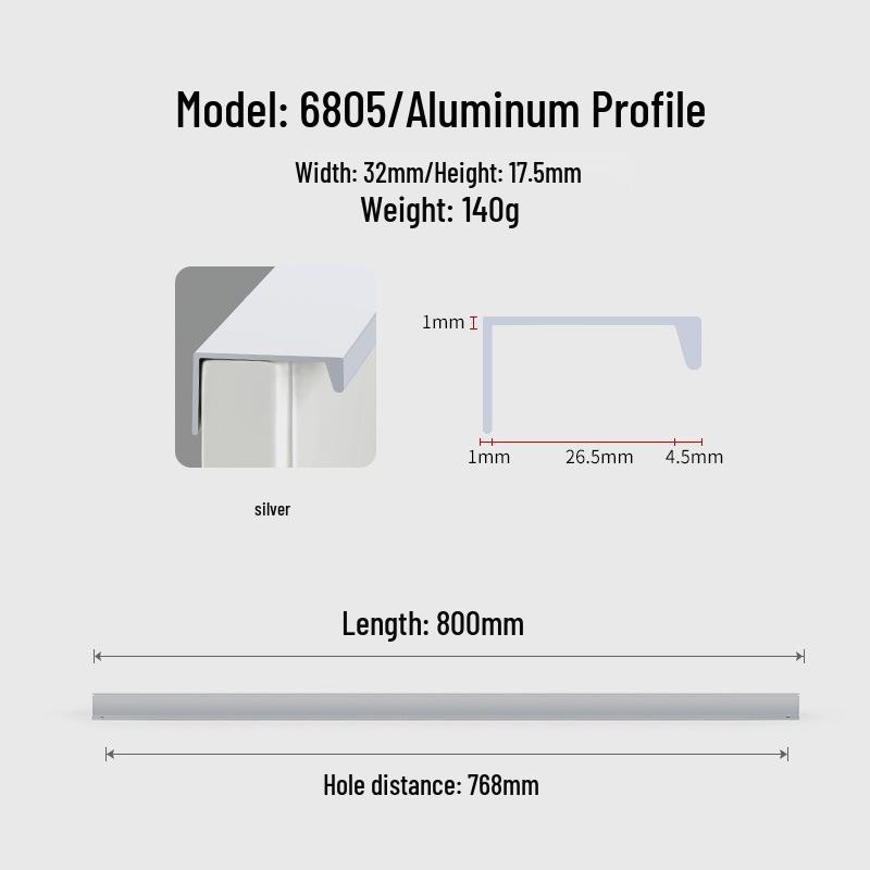 Modern Minimalist Black Invisible Handle for Cabinet Doors and Drawers