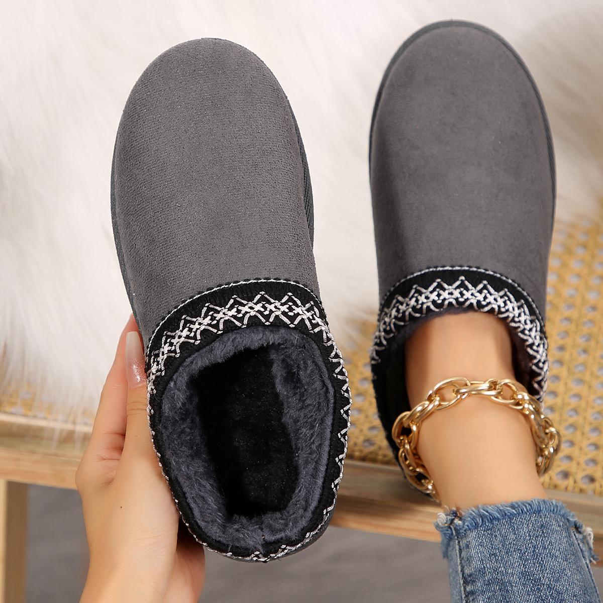 

2024 Women s Wool Slippers Warm Platform Low-top Snow Boots Slippers Women Outdoor Anti-Slip Boots Shoes for Women ankle boots 36 сірий колір