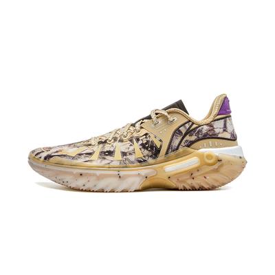 Li Ning Jie Ao 2 Basketballschuhe Herren Niedrig geschnitten Weiß Braun ABFV013-3
