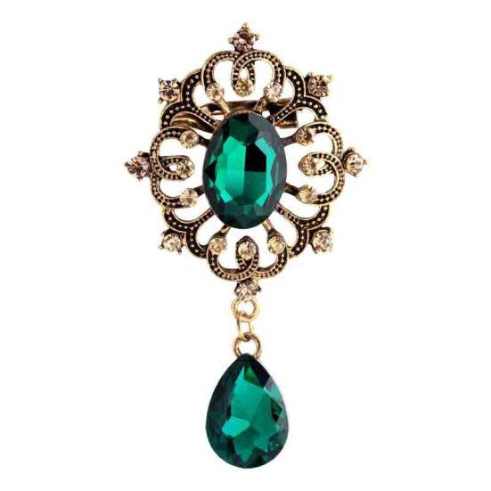 Innlagt med super glitrende rhinestone krystallbrosje Tender bladbrosje
