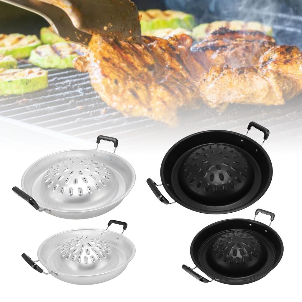 Thai BBQ Grill Pan 2 In 1 Non Stick Even Heating Aluminum Hot Pot Grill Charcoal Pan for Indoor Outdoor