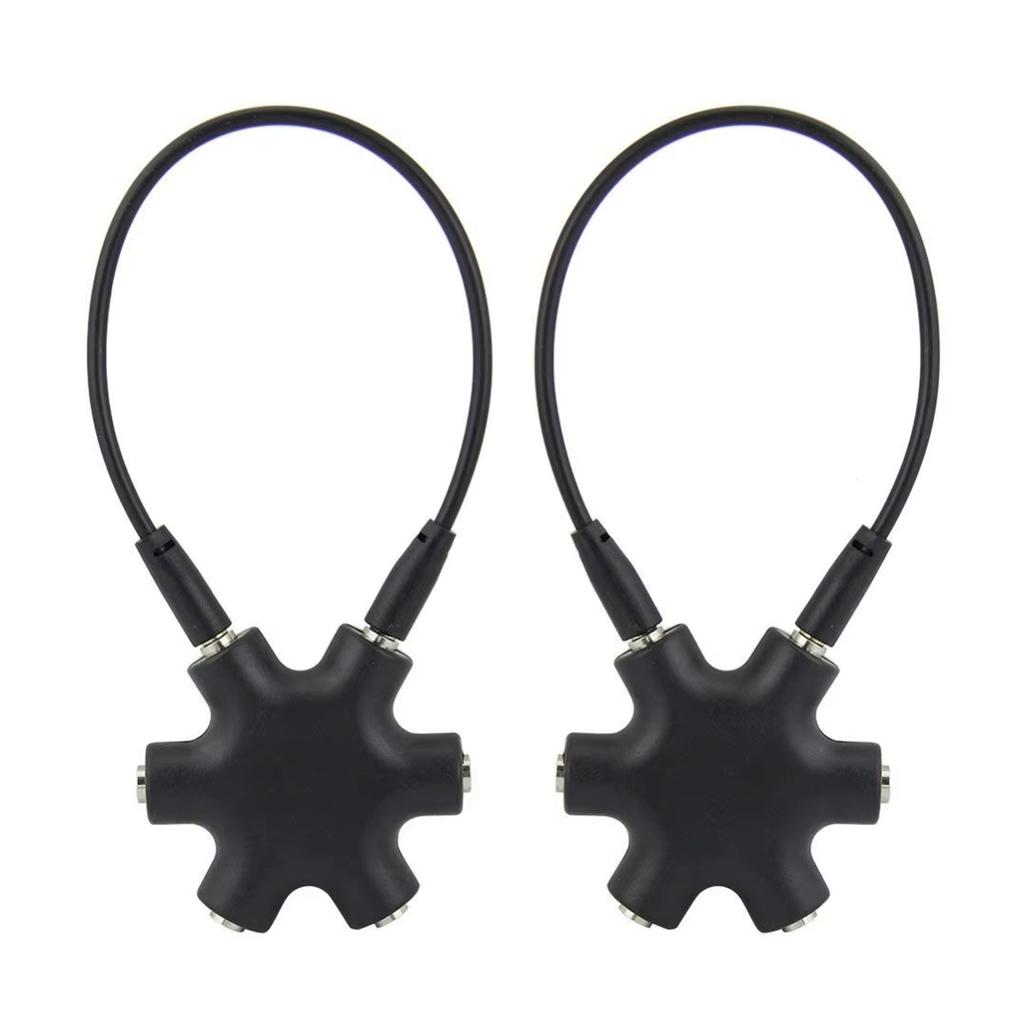 5 Port 3.5mm Music Splitter Adapters For Multiple User Listen Fast Speed Signal Transfer Flexible PVC Cable Construction