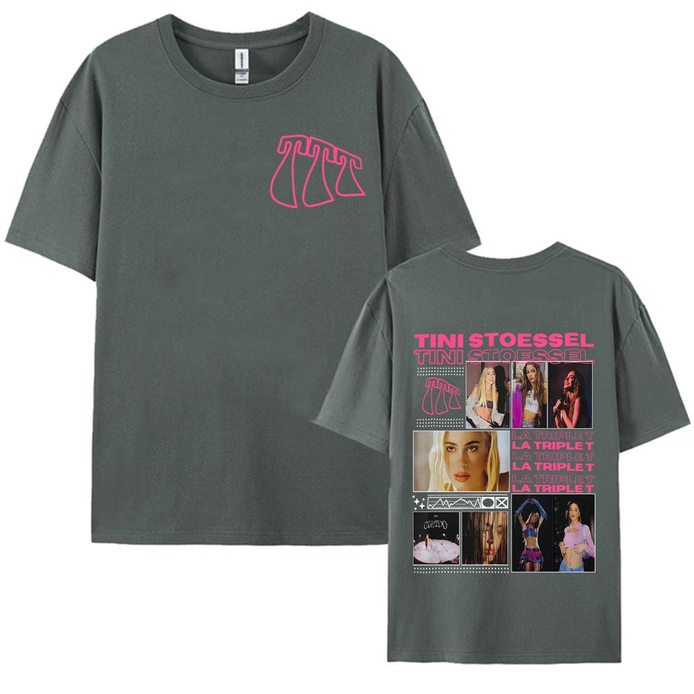 Singer TINI STOESSEL La Triple T Album Tour Tee Shirt Fashion Aesthetic High Street T Shirt Unisex Women Casual 100 Cotton Tshirt