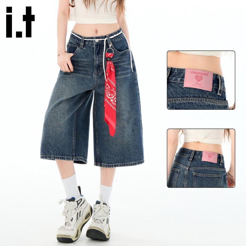 Women s Cropped Wide-Leg Denim Pants M